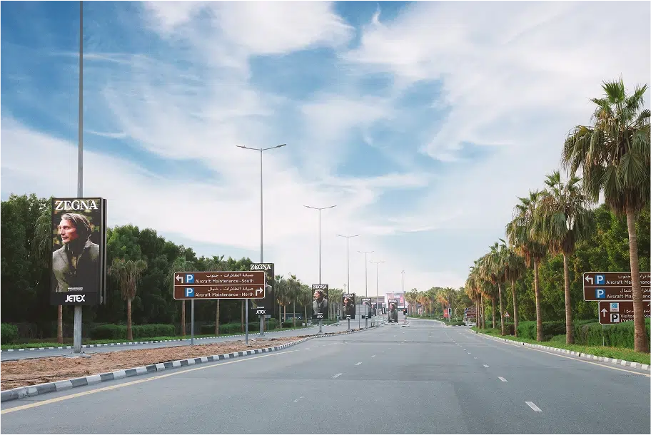 premium lamppost advertising in dubai south