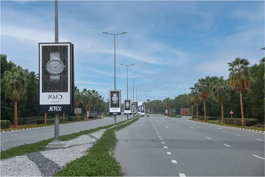 premium lamppost advertising in dubai south