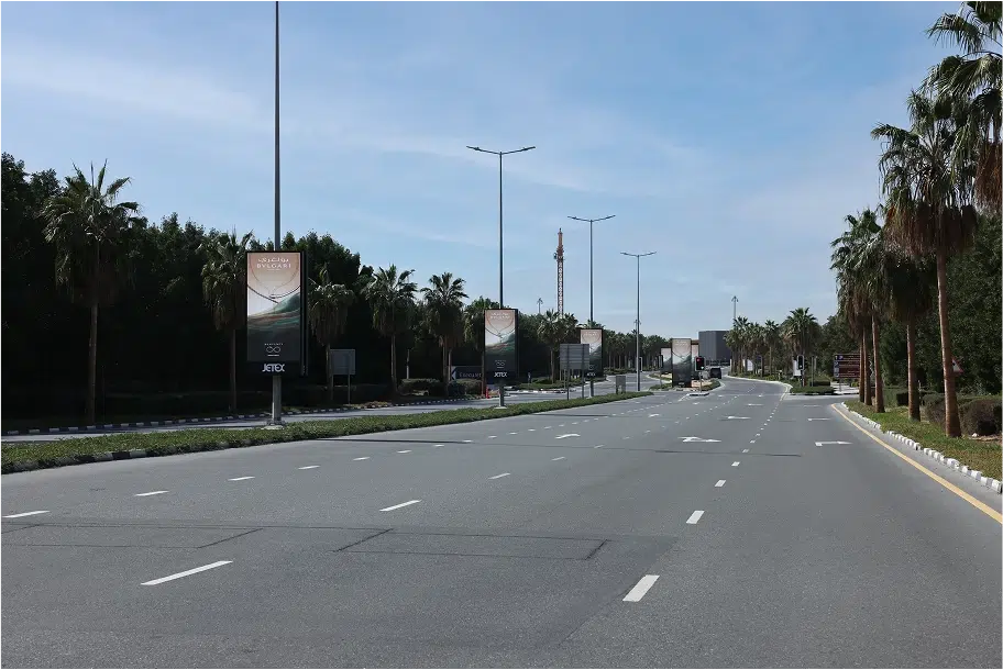 premium lamppost advertising in dubai south