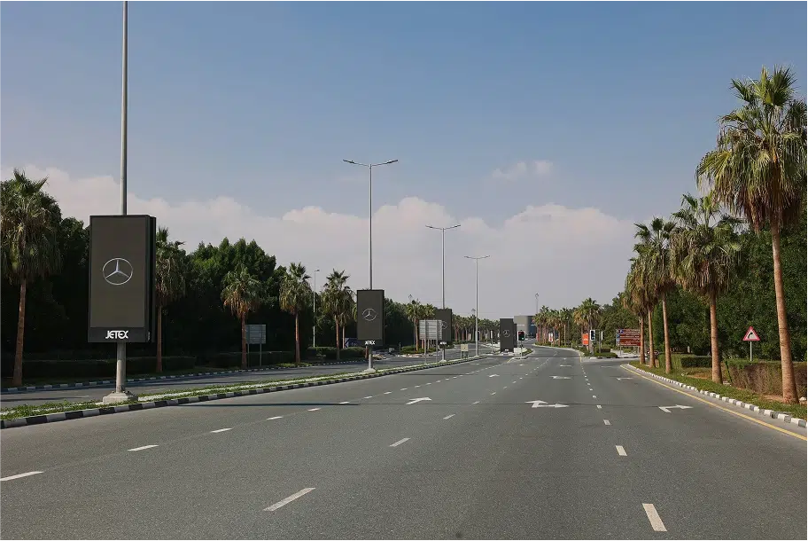 premium lamppost advertising in dubai south